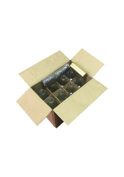 Afracam Dorika Şeffaf 500 ML Cam Şişe Kapak Kapüşon 12 Adet