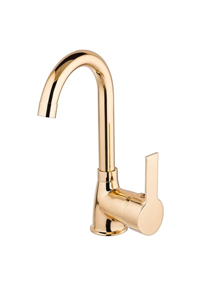 Modern Tasarımıyla Kısa Gold Eviye Bataryası Krom