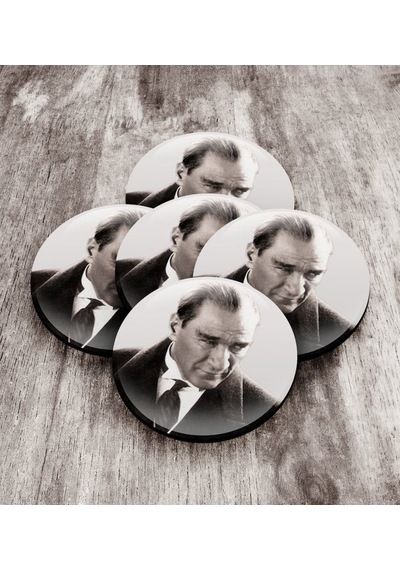 Bk Gift Atatürk Ahşap Rozet 5 Adet 3