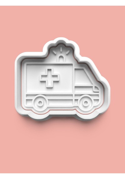 Ambulans Seti Kurabiye Kalıbı Ve Şeker Hamuru Kalıbı 4'lü Set
