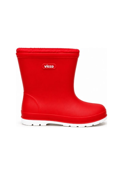 Vicco Mellow Kürklü Pvc Su Çizmesi Yağmur Botu Ortopedik Çocuk Bot Kırmızı