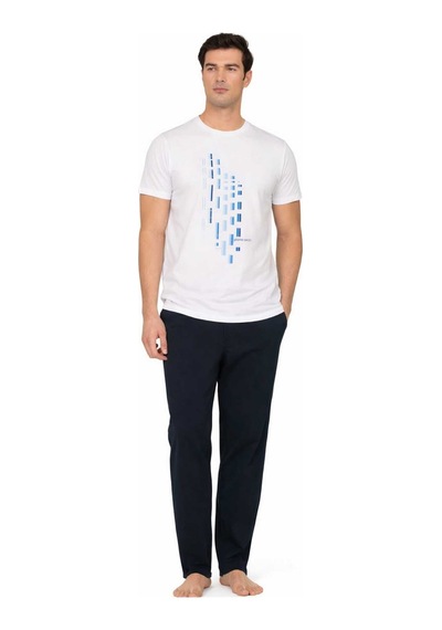 Pierre Cardin Penye Kısakol Pijama Takım Lk-pc6129 Beyaz
