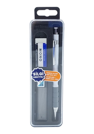 Tombow Grip Uç Silgi Kalem Seti 0.7 MM Beyaz Sh-300