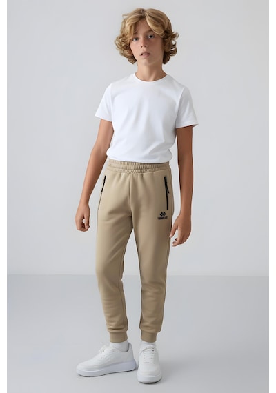 Tommylife Standart Fit Basic 2li Paket Siyah-koyu Bej Erkek Çocuk Eşofman Alt - 64042 Siyah - Taş