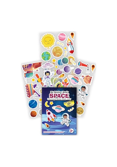 My Sticker Book '' Uzay-dinozorlar'' , 2li Set Tükenmeyen Sticker Kitabı