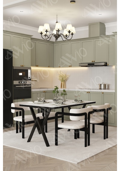Avvio Aria Tokyo Demonte Sandalye 80x120 Yemek Masası Mutfak Masası Salon Masası 4 Kişilik Beyaz
