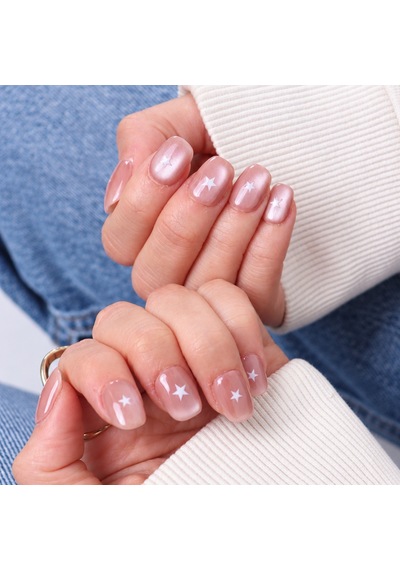 Pembe Nail Art Kısa Yuvarlark 10'lu Tekrar Kullanılabilir El Yapımı Protez Takma Tırnak Ekyl-3522 M