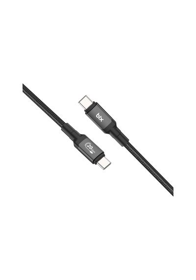 Bix BX07CC 100W 20 GBPS  Şarj Data Ve Görüntü Kablosu Siyah