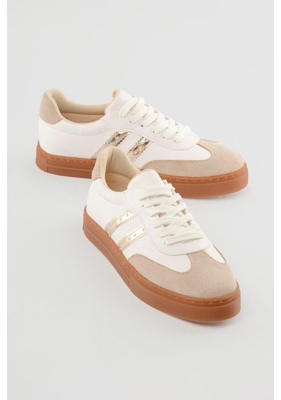 Mubiano Kadın Sneaker Bağcıklı Spor Ayakkabı Leron Beyaz Beyaz