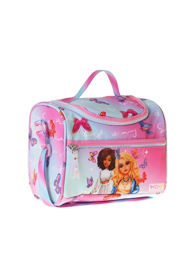 Wow Generation Kız Çocuk Butterfly Baskılı Isı Yalıtımlı Okul Beslenme Çantası Turkuaz - Pembe - W6076