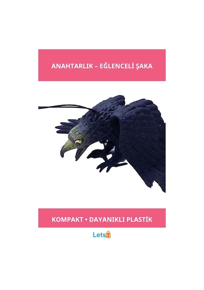 Siyah Plastik Eğlenceli Kartal Yarasa Şaka Anahtarlık Çok Renkli