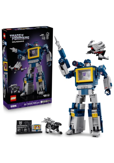 LEGO® Icons Transformers: Soundwave 10358 - Yetişkinler için Yaratıcı Dekoratif Model Yapım Seti (1505 Parça)