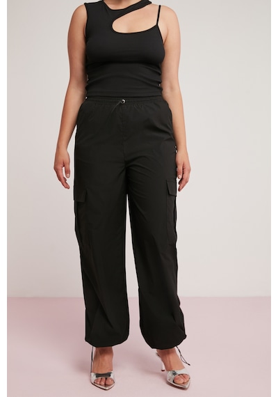 ETHIQUET AVALONBB Kadın Relaxed Fit Beli Ve Paçası Lastikli Stoperli Kargo Cepli Siyah Büyük Beden Pantolon ETHIQUET AVALONBB Kadın Relaxed Fit Beli Ve Paçası Lastikli Stoperli Kargo Cepli Siyah Büyük Beden Pantolon