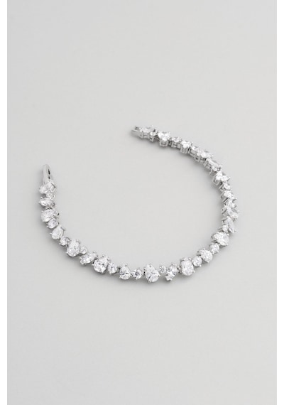 So Chic So Chic Su Damlası 18 Ayar Beyaz Altın Kaplama 19 CM Gümüş Bileklik