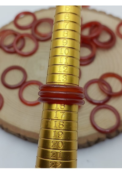 Akik Taşı İnce Boy Yüzük Bal Koyu Kahve Alacalı 3mm Kalınlık 59978 Bakır
