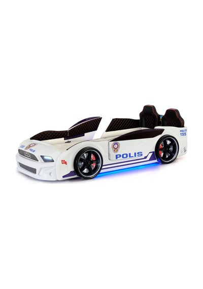 Türk Polis Arabalı Yatak Kapıları Açılan Mustang Full Ledli Kumandalı Ve Müzikli + Ortopedik Yatak Türk Polis Arabalı Yatak Kapıları Açılan Mustang Full Ledli Kumandalı Ve Müzikli + Ortopedik Yatak