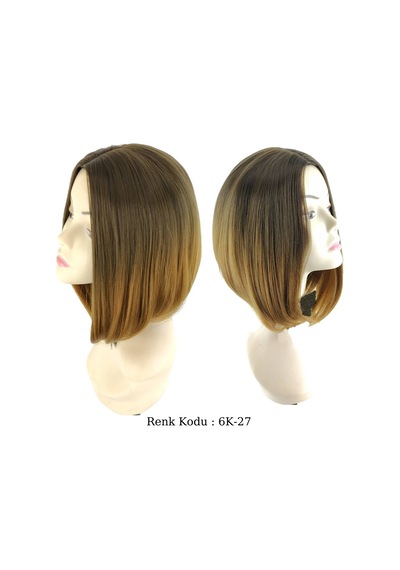 Küt Model Fiber Sentetik Peruk Koyu Kumral Karamel Ombre No-6K-27