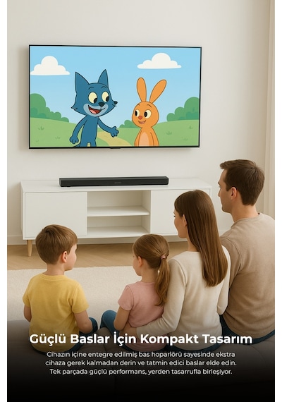 Onvec Harmony 2.1 Kanal Soundbar Bluetooth 5.3 Hdmı Arc Usb Optik Girişli Kablolu Subwoofer Ev Sinema Hoparlör Sistemi