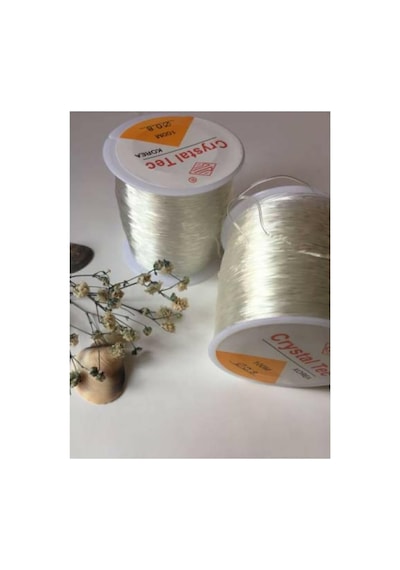 100 Metre Silikonlu Esnek Lastik Misina - 0.8mm Kalınlığında Şeffaf Lastik Misine, Hdf0031