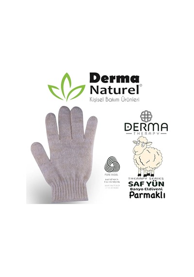 Derma Naturel Therapy Saf Yün Parmaklı Banyo Eldiveni T-478 2 Li Set