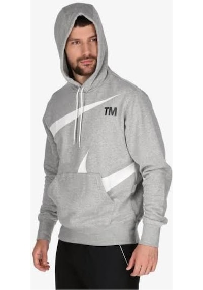 Nike Sportswear Swoosh Erkek Sweatshirt Kapşonul Gri