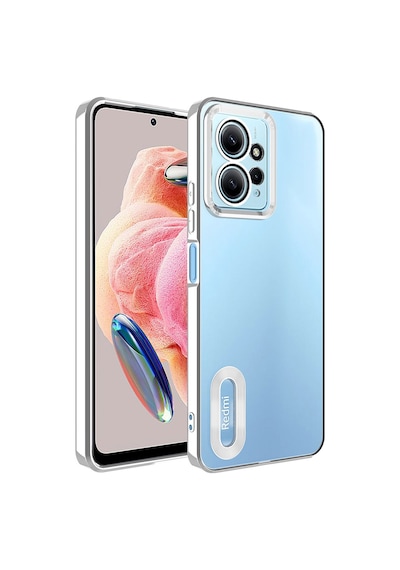 Zore Redmi Note 12 4g Kılıf Kamera Korumalı Logo Gösteren Msra Omega Kapak - Gümüş Gümüş