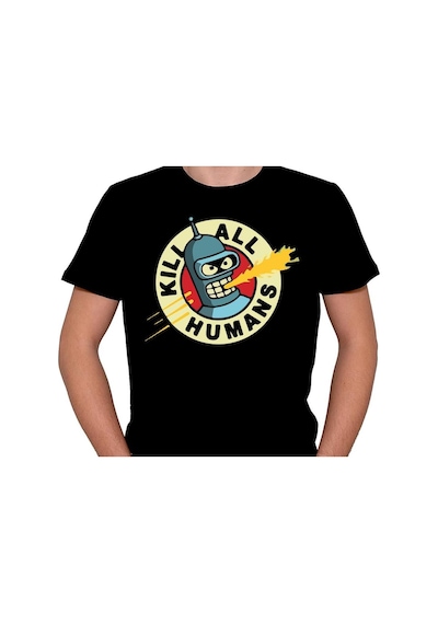 Kill All Humans Kötü Insanlar Tişört Unisex T-shirt 001