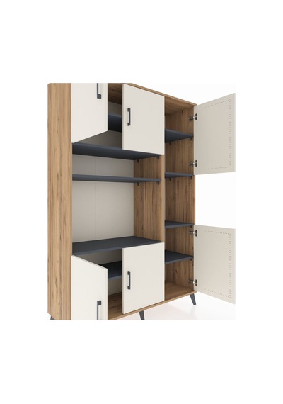 Hyperion Dolap 9 Raflı 6 Kapaklı 132x44x195 Çam-aytaşı/antrasit Aytası/antrasıt Hyperion Dolap 9 Raflı 6 Kapaklı 132x44x195 Çam-aytaşı/antrasit Aytası/antrasıt