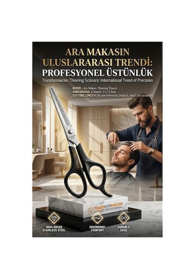 Zenvac Profesyonel Çelik Berber Kuaför Ara Makası Berber Kuaför Saç İnceltme Makası 716939 Zenvac29