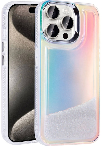 Apple Uyumlu iPhone 15 Pro Max Kılıf Airbagli Renkli Arka Yüzey Boncuk Tasarımlı Tchs Kumul Kapak - Mor Mor