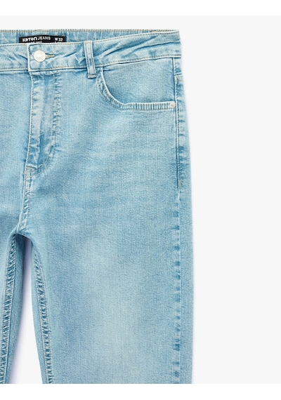 Koton Slim Fit Brad Açık İndigo Erkek Jean Pantolon 7wam40085nd