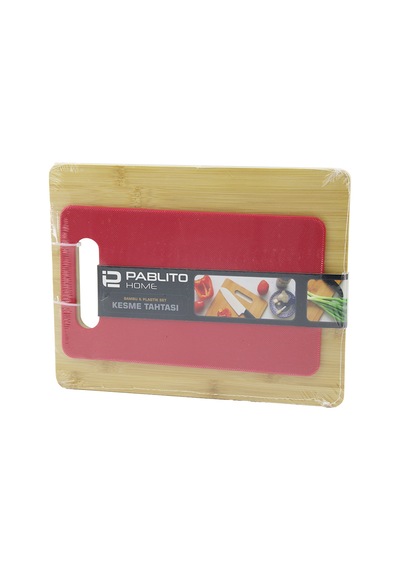 Bambu Ve Plastik Kesme Tahtası 2'li Set 22x28 & 15x25 Cm Diğer