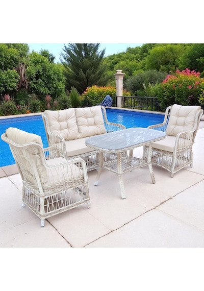 Lavida Bahçe Oturma Takımı Rattan 2+1+1 Ve Sehpa