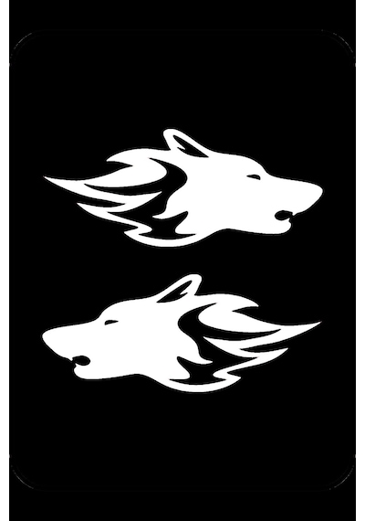 Kurt Başı Doğu-batı Sticker 2 Adet 20 X 10 Cm
