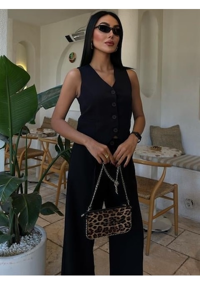 Moderie Butik Cyrus Yelek Pantolon Takım 10103 Si Yah