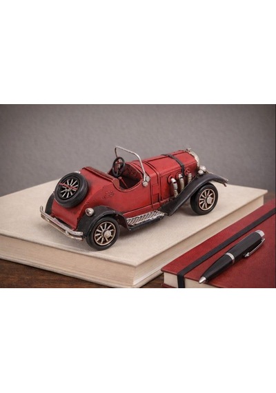 Vintage Metal Ford Cabriolet Dekoratif Araba El Yapımı Eskitme Metal Klasik Otomobil Biblosu, Retro Ev & Ofis Dekoru 50 x 22