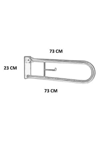 Mafsallı Wc Tutunma Barı 32mm Çap Yaşlı Bakım Engelli Hareketli Wc Yanı Kağıtlıklı Gümüş