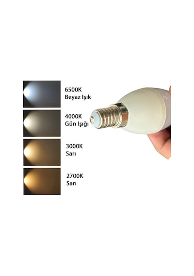 6w 50w Günışığı 4000k E14 Led Mum Ampul, 4 Adet Diğer