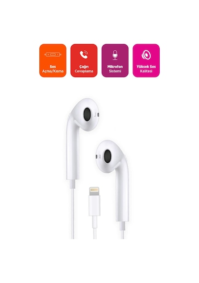 Polosmart Pbs226 Lightning Kablolu Kulak İçi Kulaklık Beyaz Diğer
