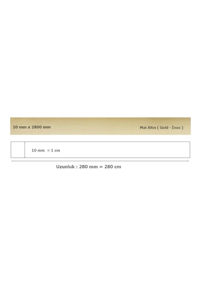 10 Mm X 2800 Mm Mat Altın Sibu Aynalı Pleksi Şerit Mobilya Süsü
