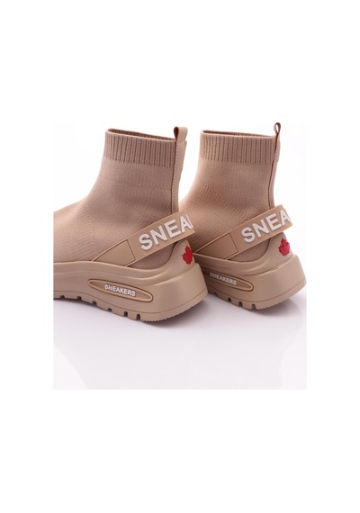 Dgn 085 Kadin Arkasi Yazili Bilek Üstü Spor Ayakkabi 085-2252-R0152 Bej