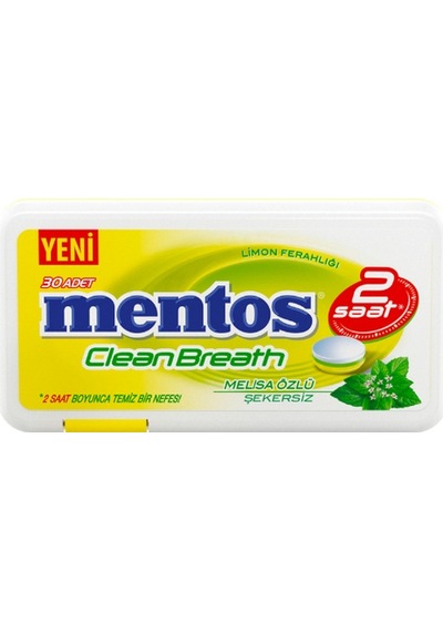 Mentos 2 Saat Clean Breath Limon Aromalı Tatlandırıcılı Tablet Şekerleme 21 Gr 12 Adet-181
