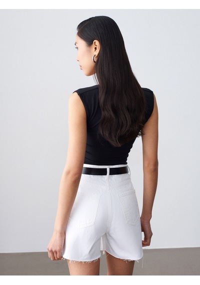 Dilvin 21222 V Yaka Basic Top-siyah