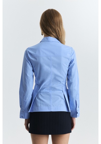 Antioch Peplum Poplin Gömlek Mavi
