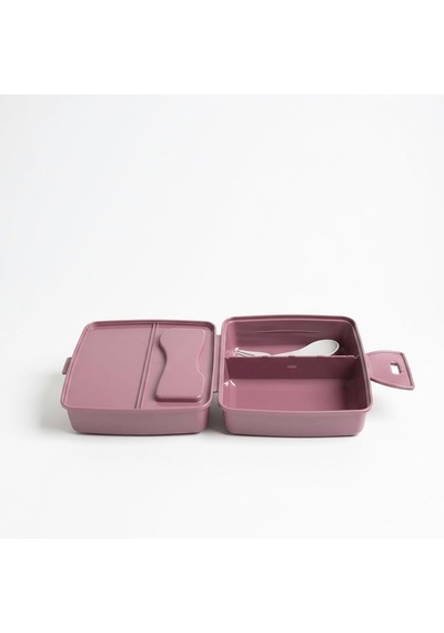 Bölmeli Sağlıklı Saklama Ve Yemek Kabı - Bpa Sız Sağlıklı - Kilit Kapak - Taşınabilir Lunchbox- Mor Renk Çok Renkli