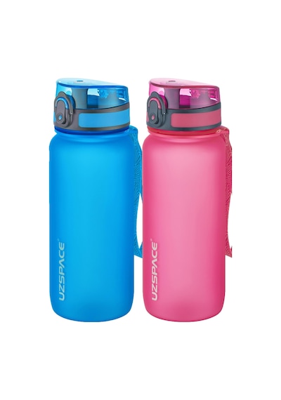 Uzspace 2'li Tritan Matara Seti 650 Ml 14 Farklı Renk Seçeneği Fiftyfifty -3037seta Mavi-Pembe