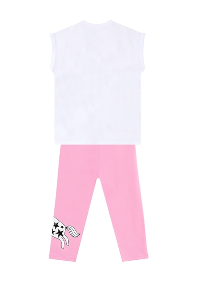 Denokids Believe in Magic Kız Çocuk Yazlık T-Shirt Tayt Takım