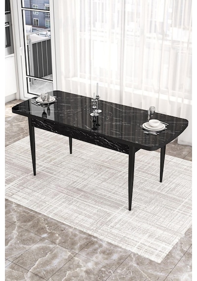 Canisa Concept Zen Serisi 80x132 Mdf Açılabilir Siyah Mermer Desen Masa Takımı 4 Siyah Sandalye Ve 1 Bench Masa Siyah Mermer Sandalye Ve Bench Siyah Canisa Concept Zen Serisi 80x132 Mdf Açılabilir Siyah Mermer Desen Masa Takımı 4 Siyah Sandalye Ve 1 Bench Masa Siyah Mermer Sandalye Ve Bench Siyah