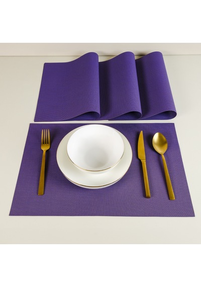 Maxstyle Harmony Purple 4 Parça Amerikan Servis Seti 30x45 Cm Renkli