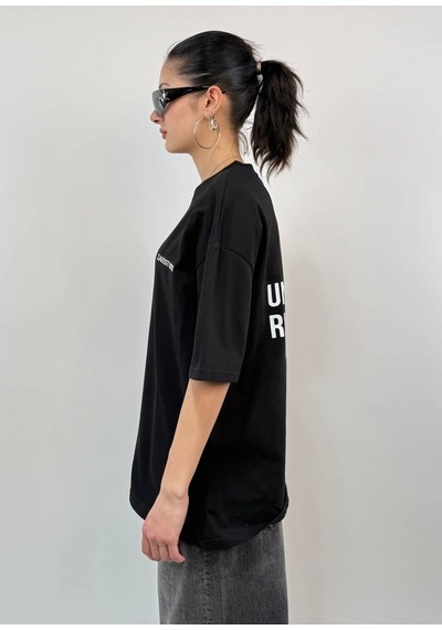 Zaee Nobody Cares Oversize Tişört Siyah